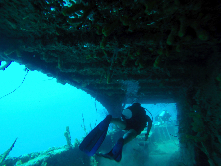 Shipwreck diving off the coast of Bermuda.