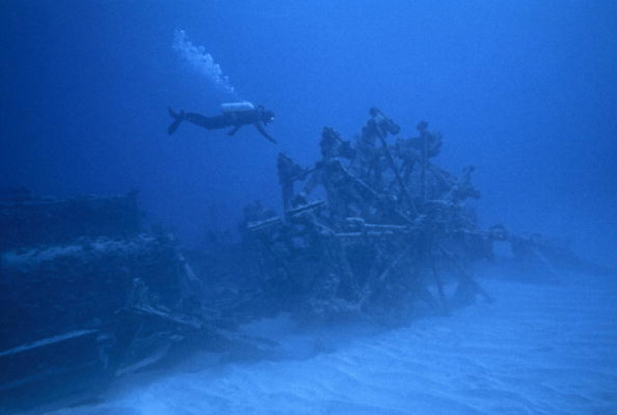 Exploring the wreck of the Mary Celestia.