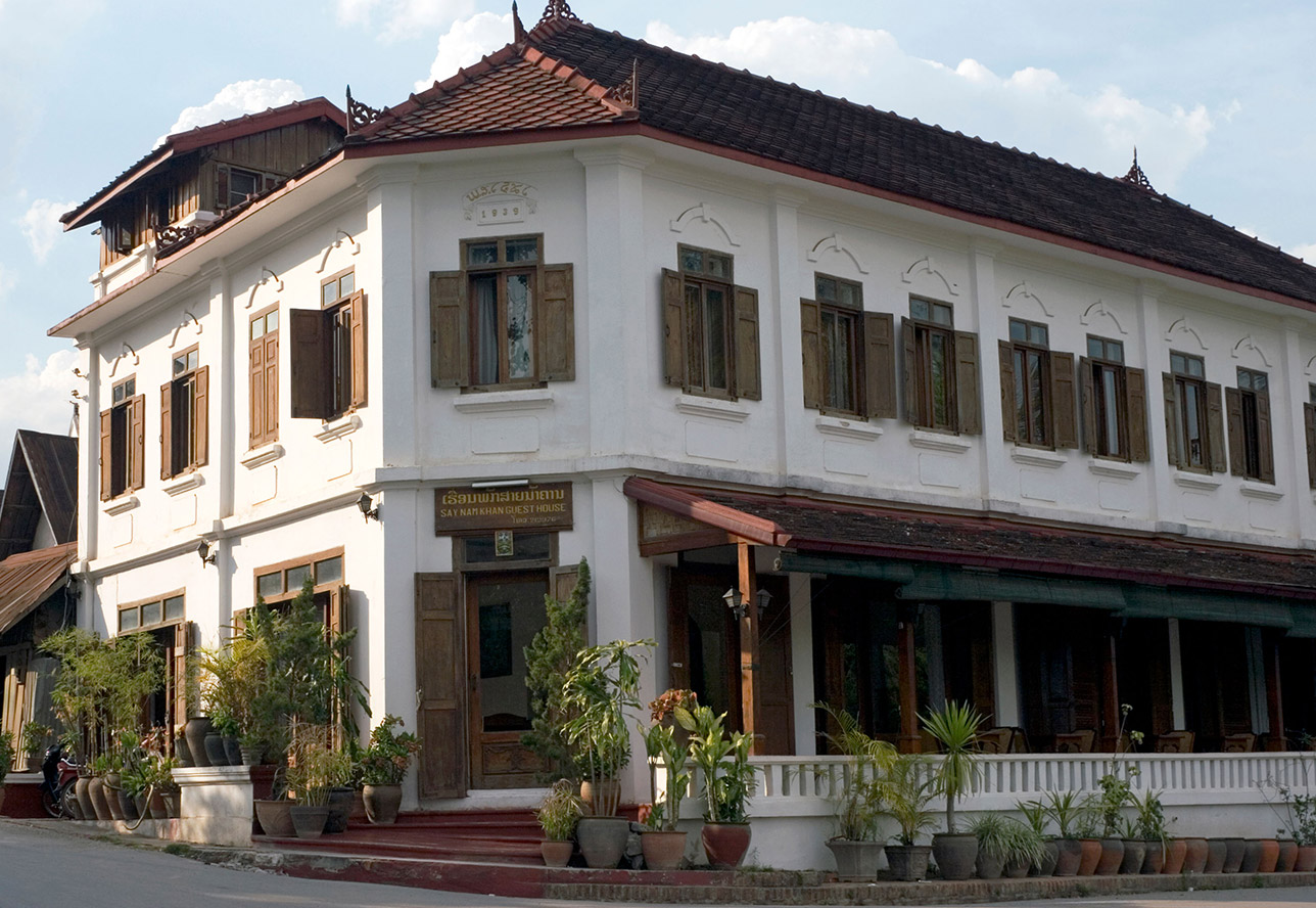 A French colonial building along a Luang Prabang street.