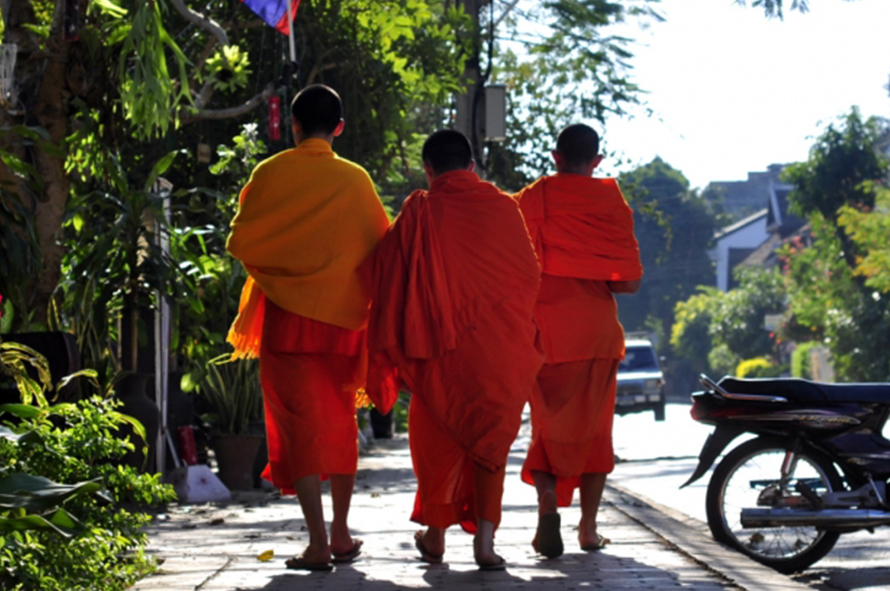 saffron robed monk